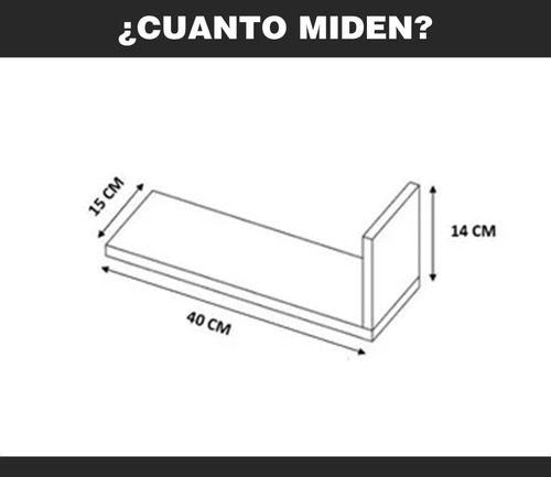 Imagen 5 de 9 de Set De 4 Repisas Flotantes Estilo Librero 45 X 15 Cm