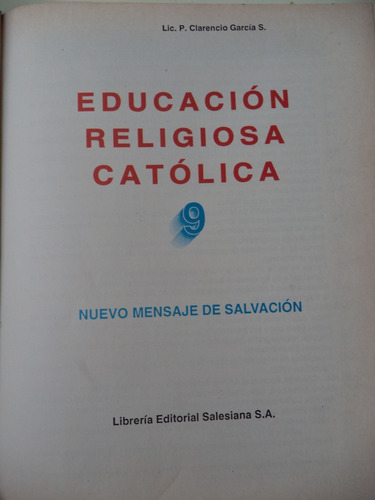 Educación Religiosa Católica De Noveno Año