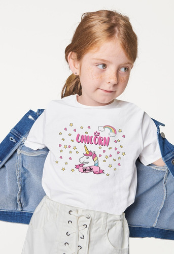  Camiseta Unicornio Nombre Personalizado