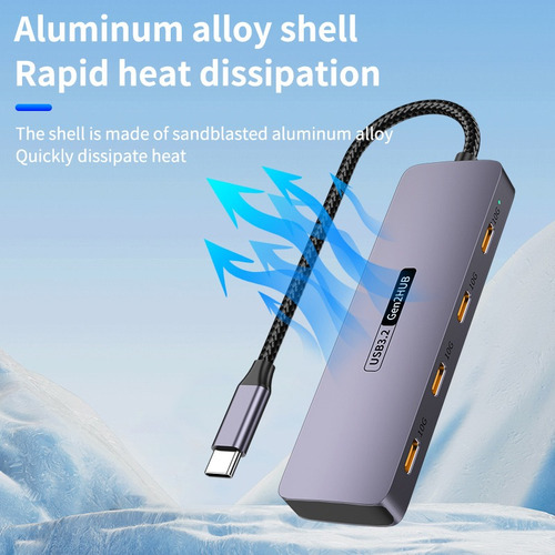 Adaptador Usb 3.2 10gbps Hub Tipoc Multipuerto Puertos Usb C