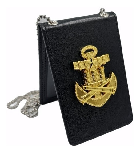 Porta Identificación Infantería De Marina,  Cuero Pu Logo 3d