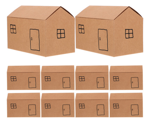 10pc Small House Shaped Gift Boxes Treat Boxes For Dessert C