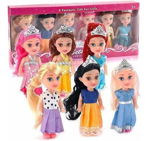 Muñecas Princesa X6 Vestido Caja Niña Nena Juguete Regalo