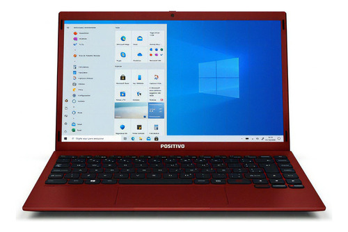 Notebook Positivo Q4128c Atom 4gb 128gb Ssd 14,1'' W10 Cor Vermelho