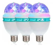 Comprar Setx3 Unidades Focos Led Bolicheros Rgb Giratorios Fiesta