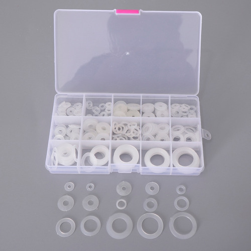 Imagen 2 de 12 de 250 Pedazos Arandelas De Nylon Planas Transparentes De