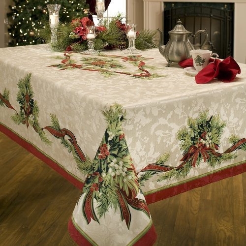 Mantel De Tela Estampada De Navidad De Benson Mills, 52 PuLG