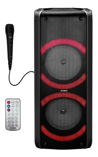 Imagen 1 de 9 de Parlante Torre Bluetooth Portátil Ring Luces Aiwa Aw-t506r