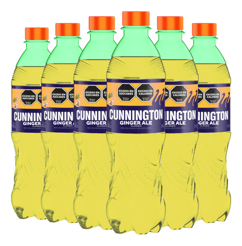 Agua Cunnington Ginger Ale Gaseosa Gin Tonic 500ml Pack X6