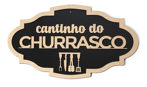 Imagem 1 de 2 de Placa Decorativa Cantinho Do Churrasco Churrasqueira Bar Mdf