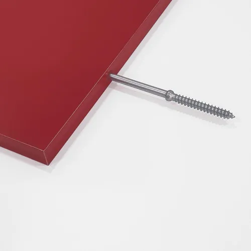 Kit 3 Prateleiras U 80 x 25 cm, color rojo, soporte invisible