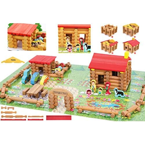 Troncos De Madera Juguetes Juego De Granja Juego De Con...