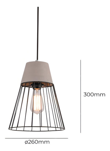 Lustre Pendente Quality Lockup 707 Preto E27 127/220V