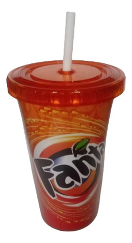 Vaso Con Sorbete Fanta Naranja