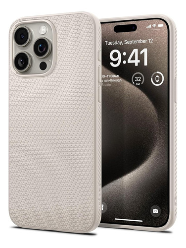 Case Original Spigen Liquid Air Para iPhone 15 Pro Titanium