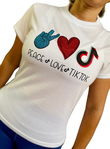 Franela Peace Love Tik Tok Personalizable