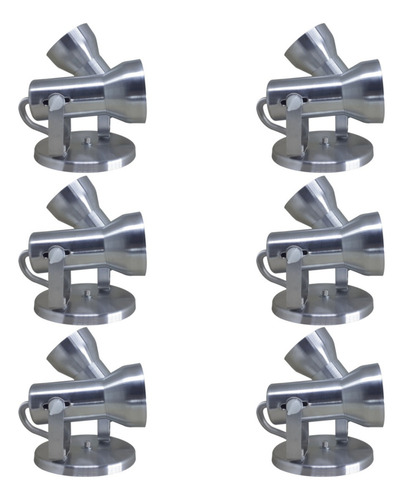 Luminaria De Teto Spot Sobrepor 2 Lampada Par20 Soft Kit 6 Estrutura Cinza Claro 110v/220v