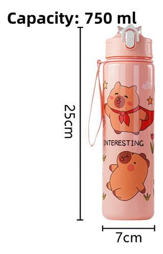 Ff Vaso Agua Deportivo Con Pajita Para Capibara, 2 Unidades