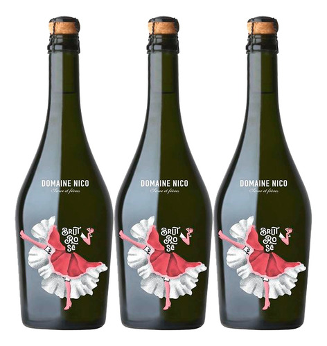 Espumante Domaine Nico Brut Rosé 750 Ml Pack X3 Unidades