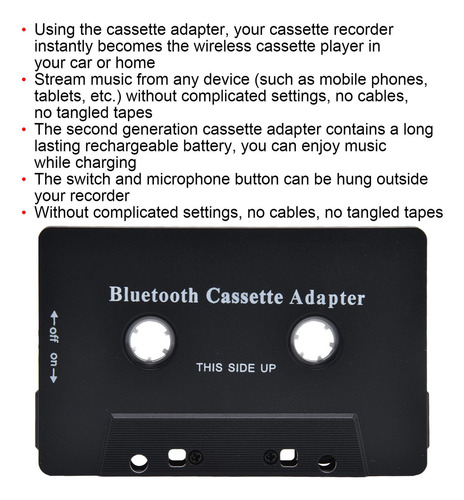 Bs Convertidor De Receptor Bluetooth De Casete Inalámbrico