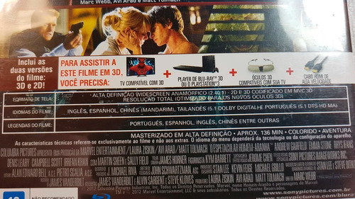 Blu-ray 3d + 2d El espectacular Hombre Araña