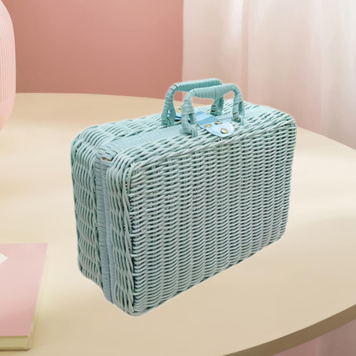 Cesta De Almacenamiento De La Caja De La Maleta De Ratán