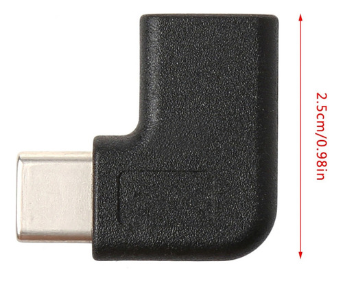 3x 90 Grados Ángulo Recto Usb 3.1 Tipo C Macho A U Hembra