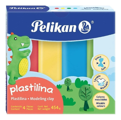 Plastilina Pelikan En Barra Colores X 4 Unidades 1444