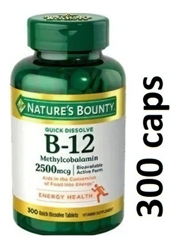Vitamina B12 Com 300  Capsulas 2500mcg