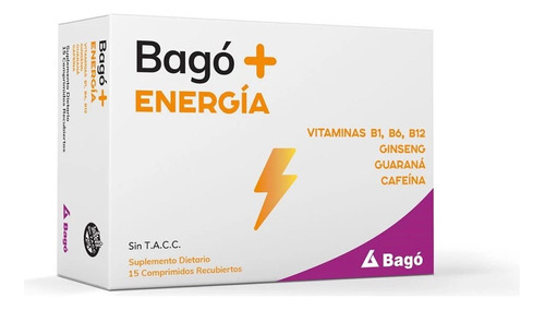 Bagó+ Energía Mejora Rendimiento Físico Y Cansancio 15 cápsulas