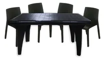 Comprar Combo 4 Sillas Paris Mascardi 1 Mesa Rectangular Negra