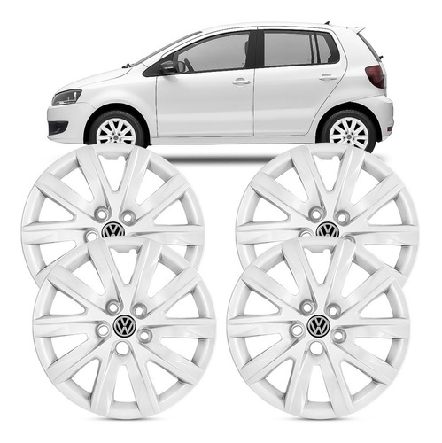 4 Calota Aro 15 Volkswagen Fox Spacefox Polo 2012 2013 2014