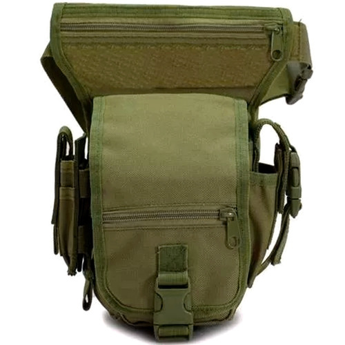 Mochila Piernera Tactica Estilo Militar Color Verde D3042