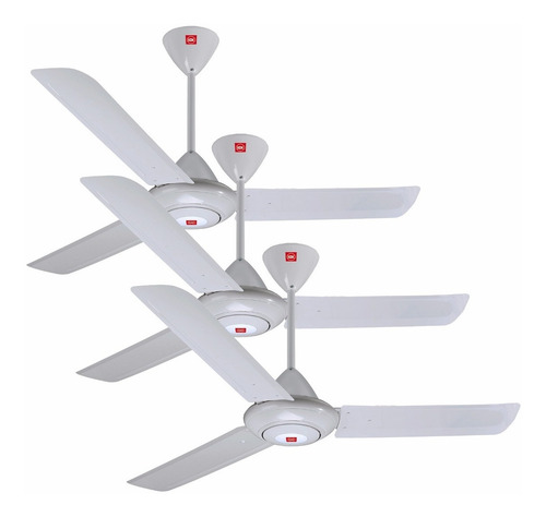 Paquete De 3 Ventilador Industrial Kdk M56LG 56 Pul Blanco