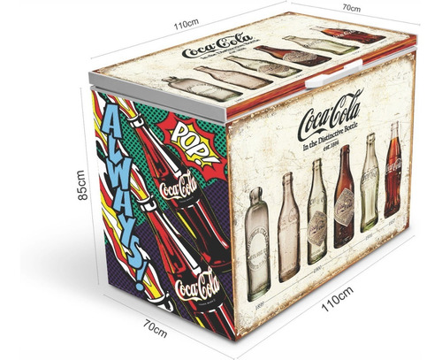 Adesivo Envelope Freezer Horizontal Retro Vintage Coca Cola