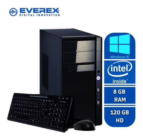 Pc Desk Everex Intel Dualcore 8gb 120ssd Wind10pro+tecl/mous