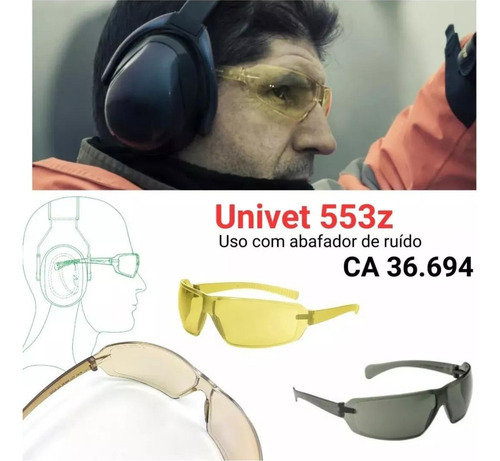 Óculos De Proteção Univet 553z 01 Transparente