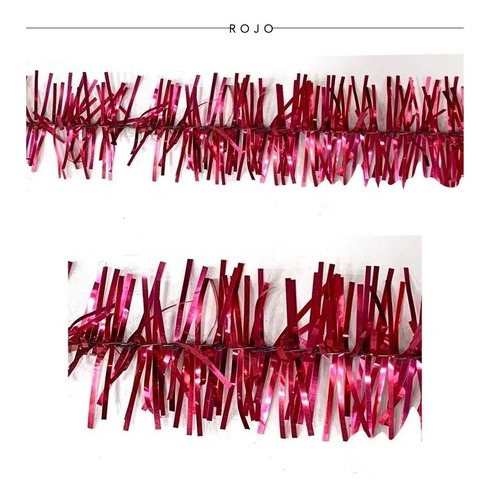 Imagen 3 de 9 de Lameta Colores 6 Cm Pack X 5 - Boa Guirnalda Deco Navidad