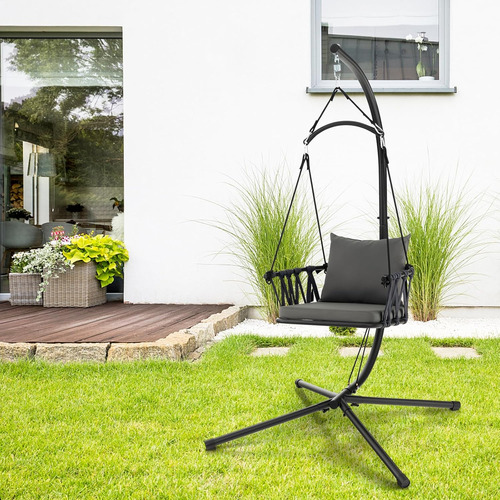 Silla Columpio Plegable Con Toldo Acero Inoxidable Tangkula