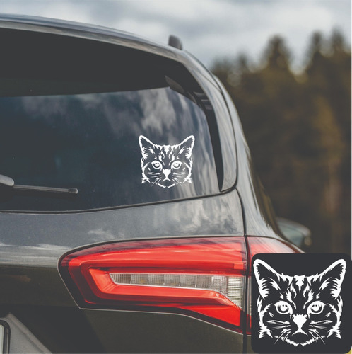 Sticker Adhesivo Para Auto Cara De Gato