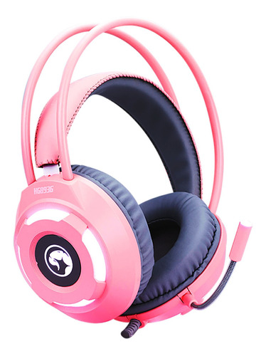 Auriculares Gaming Marvo Pc Estéreo Luz Blanca 50mm Color Ro