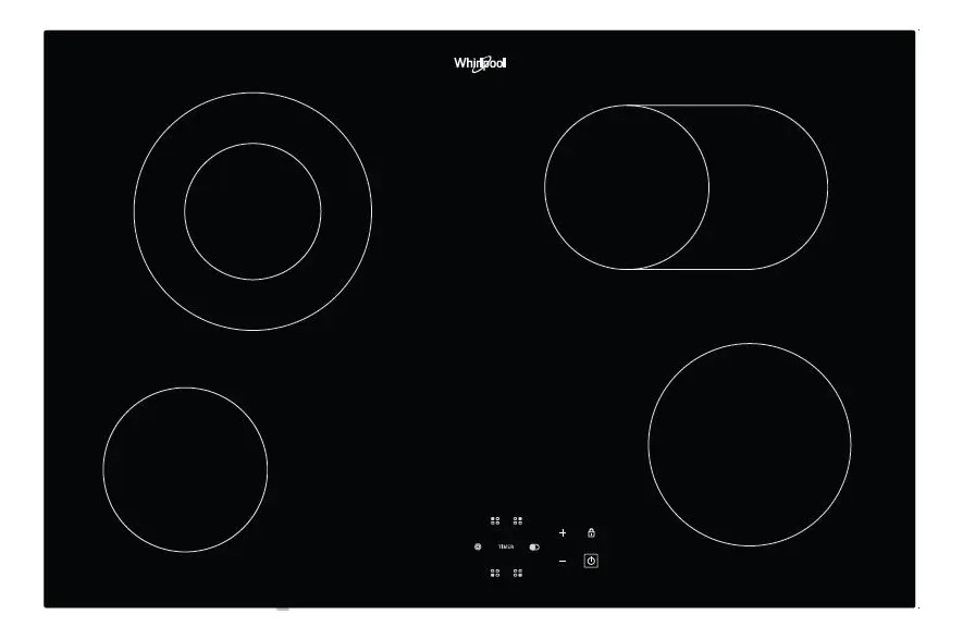 Anafe Eléctrico Whirlpool Vitrocerámico 77 Cm Negro