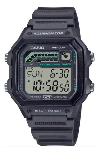 Reloj Digital Hombre Casio 10 Años Batería Ws1600h 8av Gris
