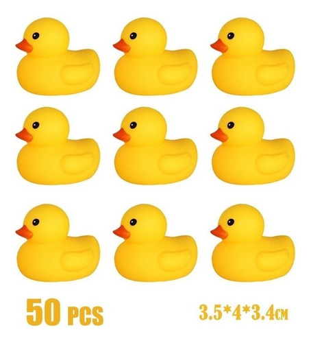 . Lazhu Mini Patos De Banho De Borracha Amarela, 50 Unidades