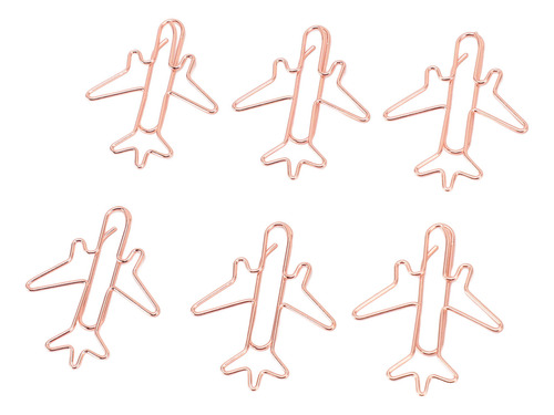 Lindos Sujetapapeles Con Forma De Avión, 80 Unidades, Oro Ro