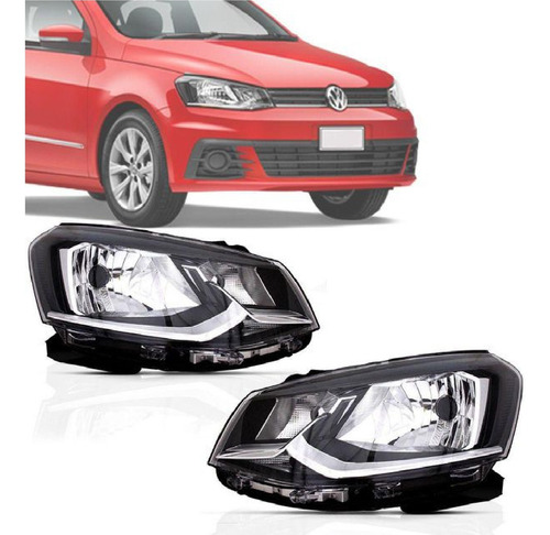 Par Farol Gol Voyage G7 2016 17 18 19 Friso Cromado Simples