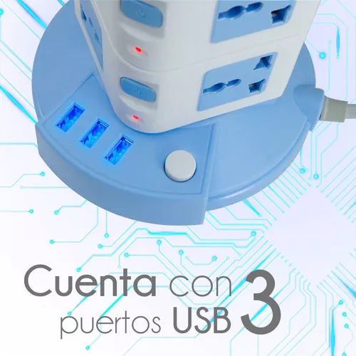 Multicontacto de torre con 12 enchufes y puertos USB por menos de 600 pesos  utilizando un cupón de descuento en  México