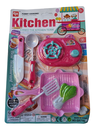 Set Cocina Infantil Accesorios Blister Plástico Juguetes