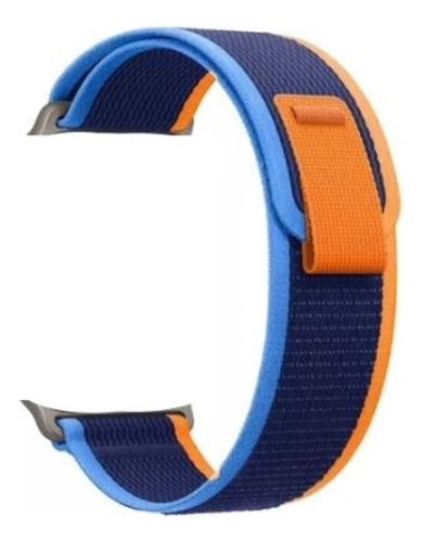 Pulseira Nylon Loop Trail Para Smartwatch W29 Pro 42 A 49mm Cor Laranja/azul Claro 42 Ao 49mm