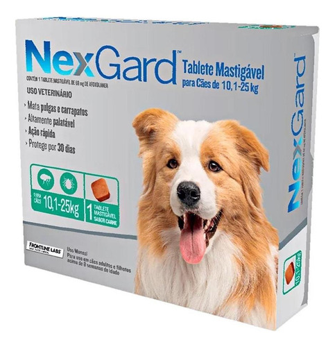 Pastilla antiparasitario para pulga Merial NexGard para perro de 10kg a 25kg
